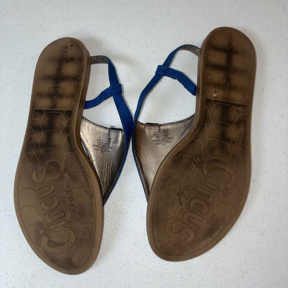 Circus By Sam Edelman Womens Carolina Blue Faux Suede Flat Sandals Size 9.5M - Picture 12 of 16
